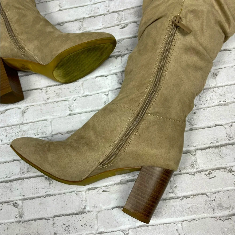 Kaari Blue Womens Suede Slouchy Heeled Boots Gray Sz 6.5 Neutral Normcore Winter - Picture 5 of 10